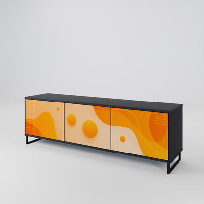 ORANGE ARRANGEMENT TV-bänk med 3 dörrar i svart finish