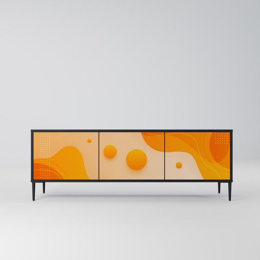 ORANGE ARRANGEMENT TV-bänk med 3 dörrar i svart finish