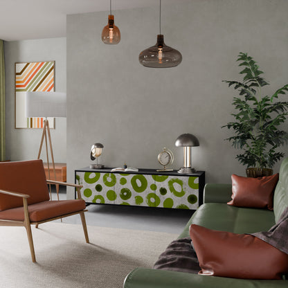 GREEN RHAPSODY TV-bänk med 3 dörrar i svart finish