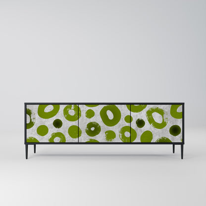 GREEN RHAPSODY TV-bänk med 3 dörrar i svart finish