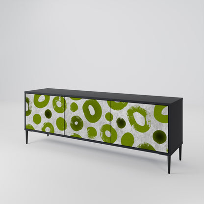 GREEN RHAPSODY TV-bänk med 3 dörrar i svart finish