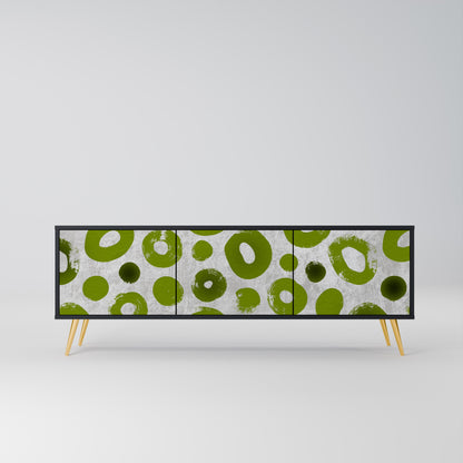 GREEN RHAPSODY TV-bänk med 3 dörrar i svart finish