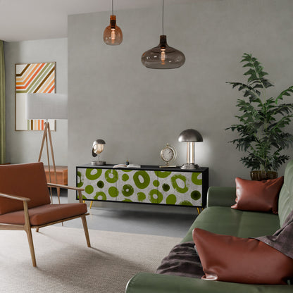 GREEN RHAPSODY TV-bänk med 3 dörrar i svart finish