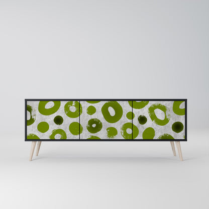 GREEN RHAPSODY TV-bänk med 3 dörrar i svart finish