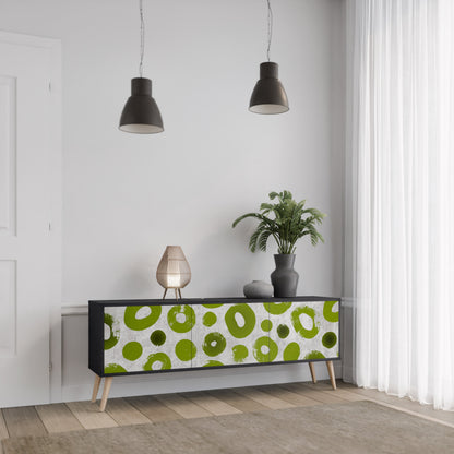 GREEN RHAPSODY TV-bänk med 3 dörrar i svart finish