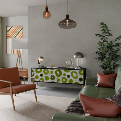 GREEN RHAPSODY TV-bänk med 3 dörrar i svart finish