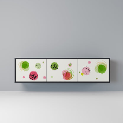 COLORFUL COSMOS TV-bänk med 3 dörrar i svart finish
