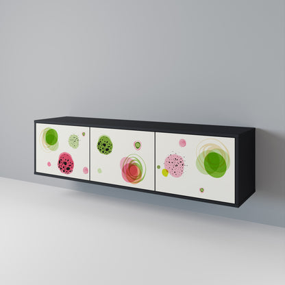 COLORFUL COSMOS TV-bänk med 3 dörrar i svart finish