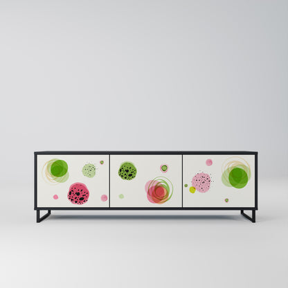 COLORFUL COSMOS TV-bänk med 3 dörrar i svart finish