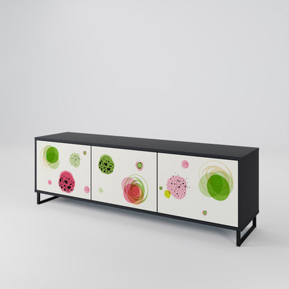 COLORFUL COSMOS TV-bänk med 3 dörrar i svart finish