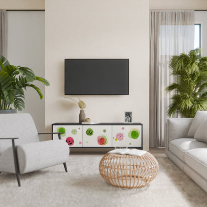 COLORFUL COSMOS TV-bänk med 3 dörrar i svart finish