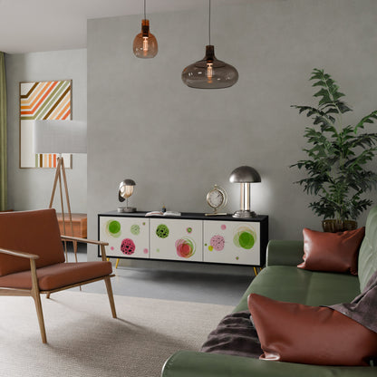 COLORFUL COSMOS TV-bänk med 3 dörrar i svart finish
