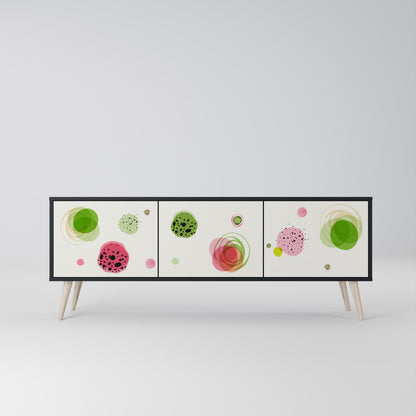 COLORFUL COSMOS TV-bänk med 3 dörrar i svart finish