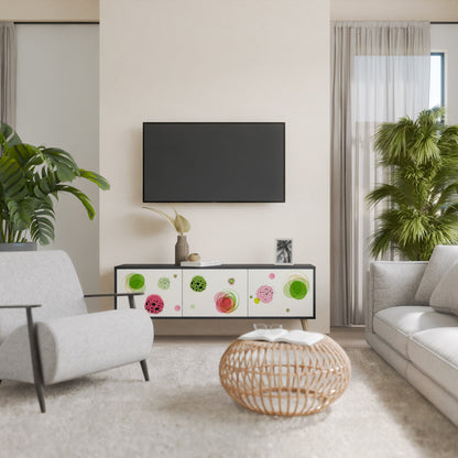 COLORFUL COSMOS TV-bänk med 3 dörrar i svart finish