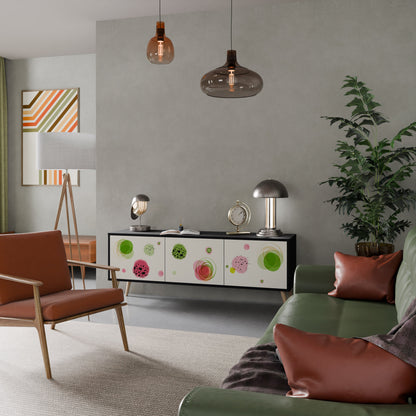 COLORFUL COSMOS TV-bänk med 3 dörrar i svart finish