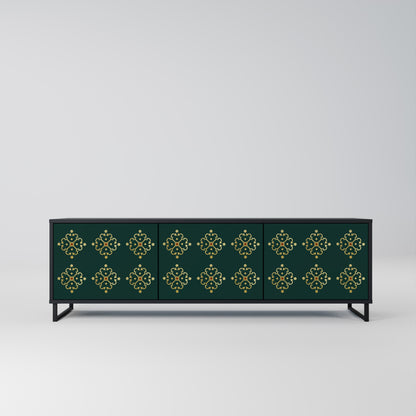 ROYAL MEDALLION TV-bänk med 3 dörrar i svart finish