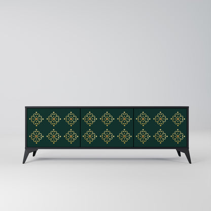 ROYAL MEDALLION TV-bänk med 3 dörrar i svart finish