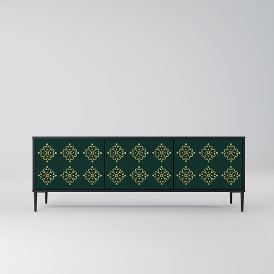 ROYAL MEDALLION TV-bänk med 3 dörrar i svart finish