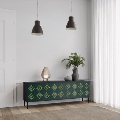 ROYAL MEDALLION TV-bänk med 3 dörrar i svart finish