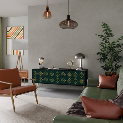 ROYAL MEDALLION TV-bänk med 3 dörrar i svart finish
