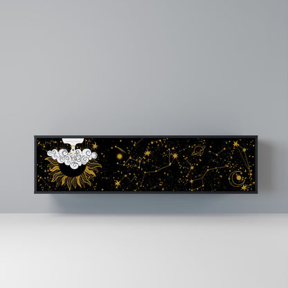 STELLAR CONSTELLATIONS TV-bänk med 3 dörrar i svart finish