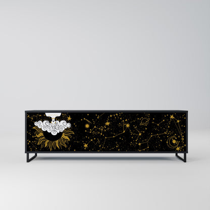 STELLAR CONSTELLATIONS TV-bänk med 3 dörrar i svart finish