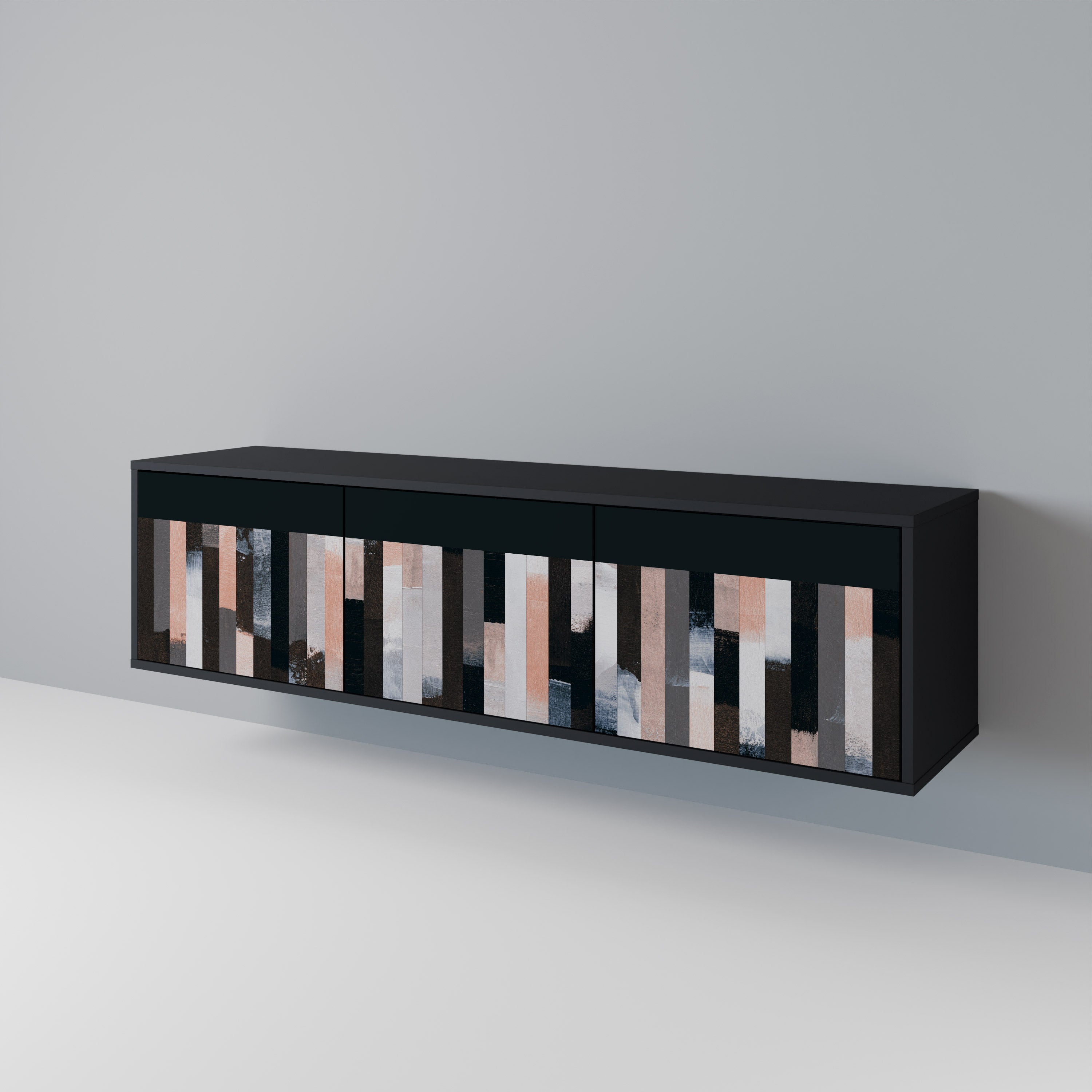 COLLAGE OF RECTANGLES TV-bänk med 3 dörrar