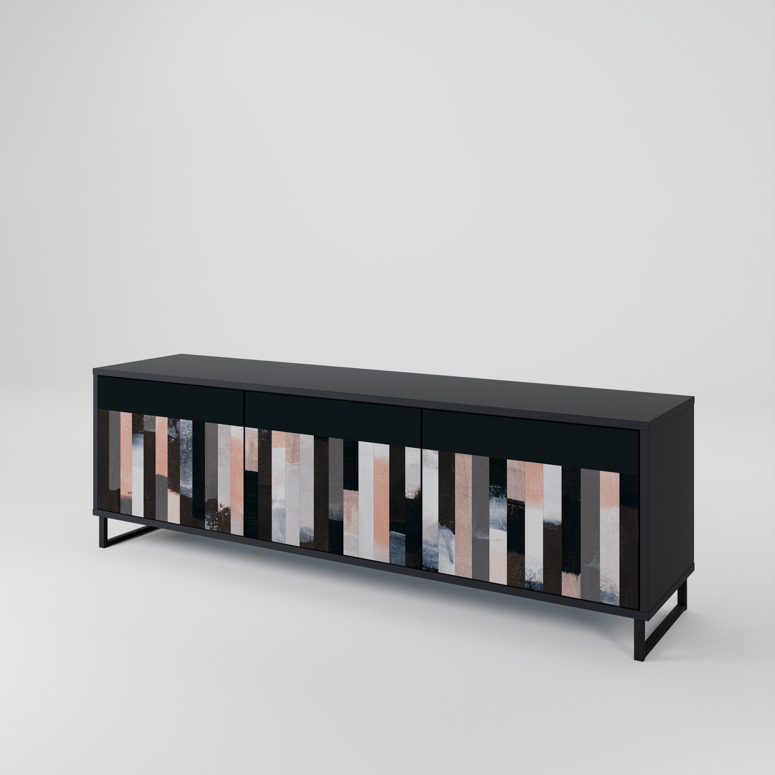 COLLAGE OF RECTANGLES TV-bänk med 3 dörrar
