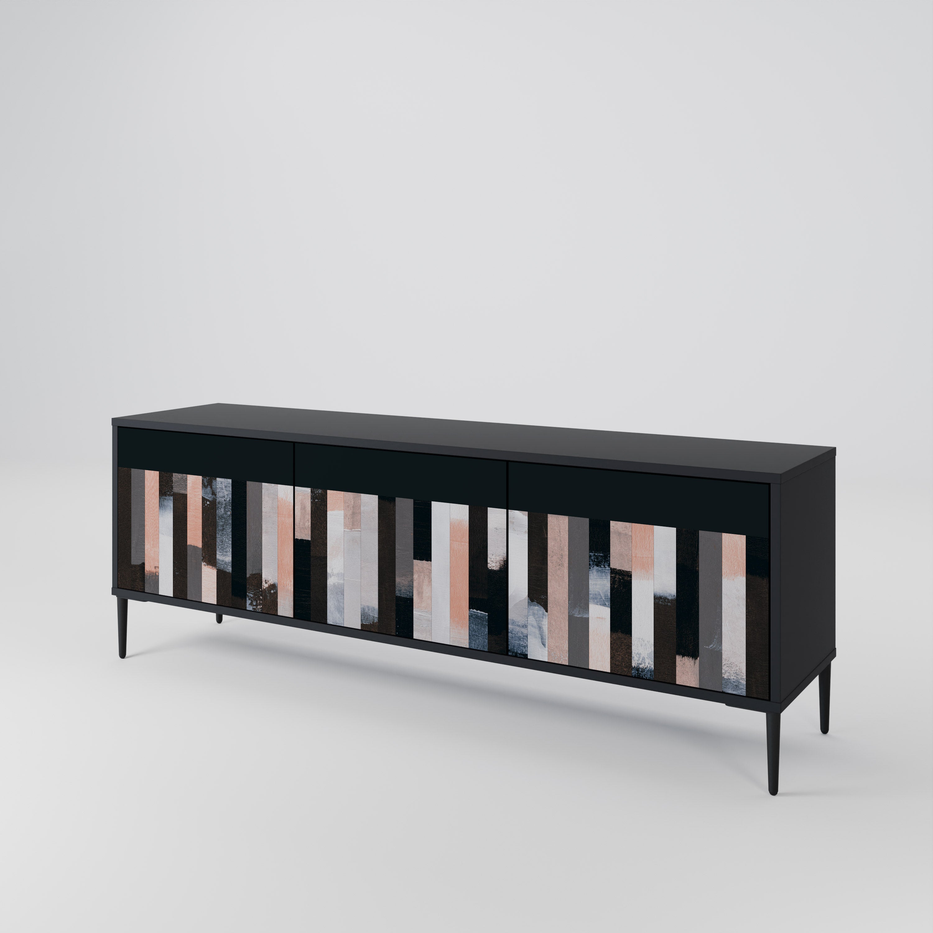 COLLAGE OF RECTANGLES TV-bänk med 3 dörrar