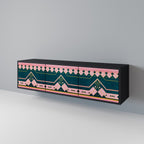 ROYAL COMPOSITION 3-Door TV Stand in Black Finish