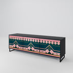 ROYAL COMPOSITION 3-Door TV Stand in Black Finish