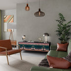 ROYAL COMPOSITION 3-Door TV Stand in Black Finish