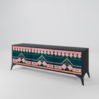 ROYAL COMPOSITION 3-Door TV Stand in Black Finish