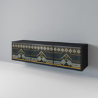 ROYAL ORDINARINESS 3-Door TV Stand in Black Finish