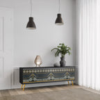 ROYAL ORDINARINESS 3-Door TV Stand in Black Finish