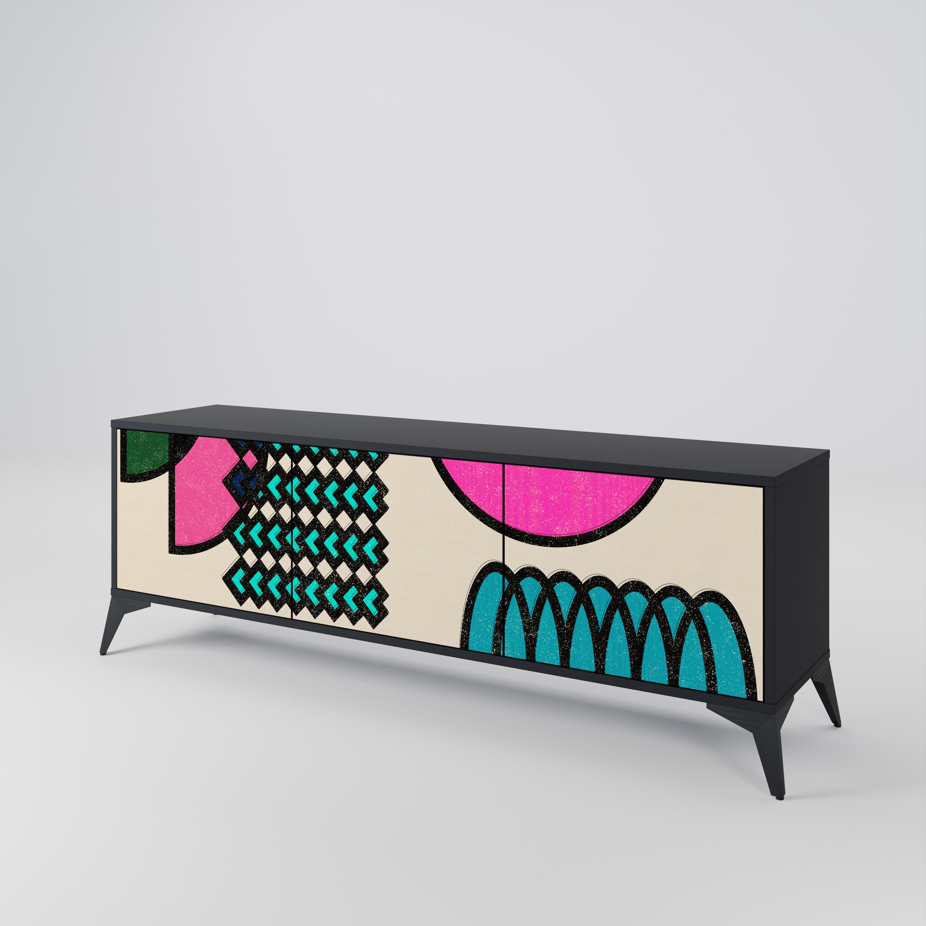 GEOMETRIC RHAPSODY TV-bänk med 3 dörrar