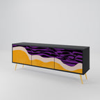 INDEPENDENT BORDER 3-Door TV Stand in Black Finish