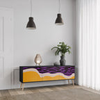 INDEPENDENT BORDER 3-Door TV Stand in Black Finish