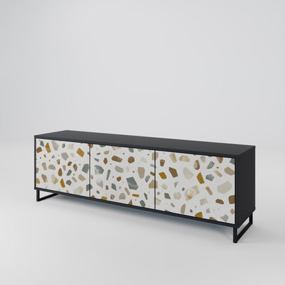 PIECES OF TOMORROW 3-Door TV Stand in Black Finish
