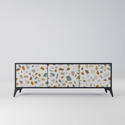 PIECES OF TOMORROW 3-Door TV Stand in Black Finish