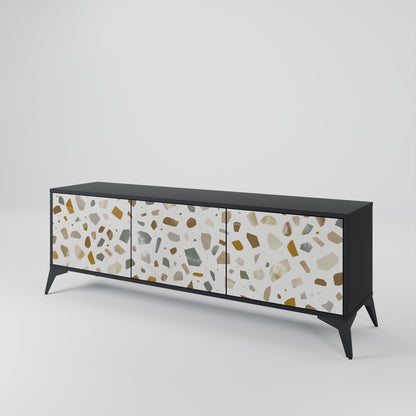 PIECES OF TOMORROW 3-Door TV Stand in Black Finish