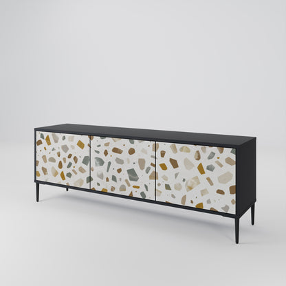 PIECES OF TOMORROW 3-Door TV Stand in Black Finish