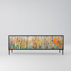 BIRCH KALEIDOSCOPE 3-Door TV Stand in Black Finish