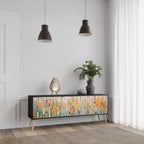 BIRCH KALEIDOSCOPE 3-Door TV Stand in Black Finish