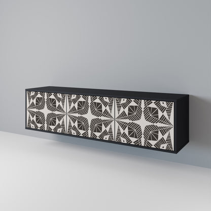 MONOCHROME NEXUS TV-bänk med 3 dörrar i svart finish