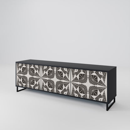 MONOCHROME NEXUS TV-bänk med 3 dörrar i svart finish