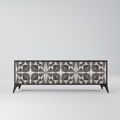 MONOCHROME NEXUS TV-bänk med 3 dörrar i svart finish