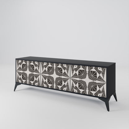 MONOCHROME NEXUS TV-bänk med 3 dörrar i svart finish