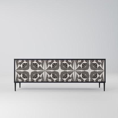 MONOCHROME NEXUS TV-bänk med 3 dörrar i svart finish