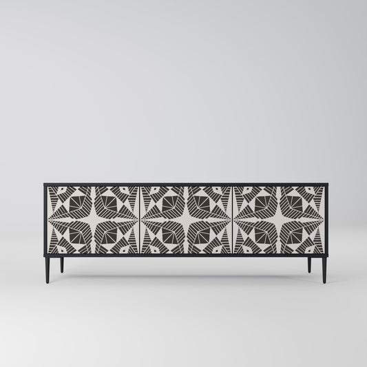 MONOCHROME NEXUS TV-bänk med 3 dörrar i svart finish